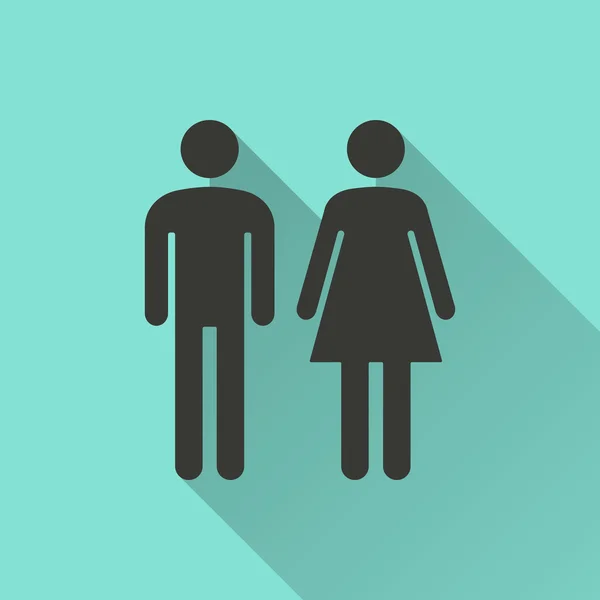 Hombre y mujer icono de baño — Vector de stock