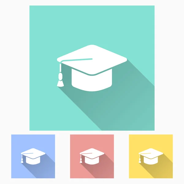 Graduatie cap pictogram — Stockvector