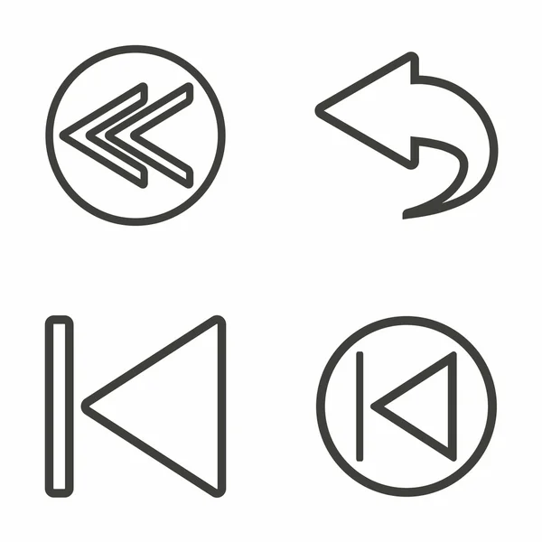 Achterwaarts pictogram — Stockvector