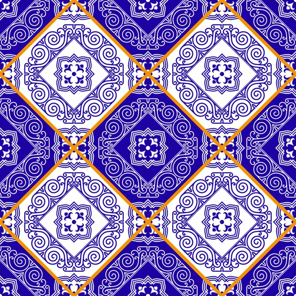 Patrón sin costura de azulejos . — Vector de stock