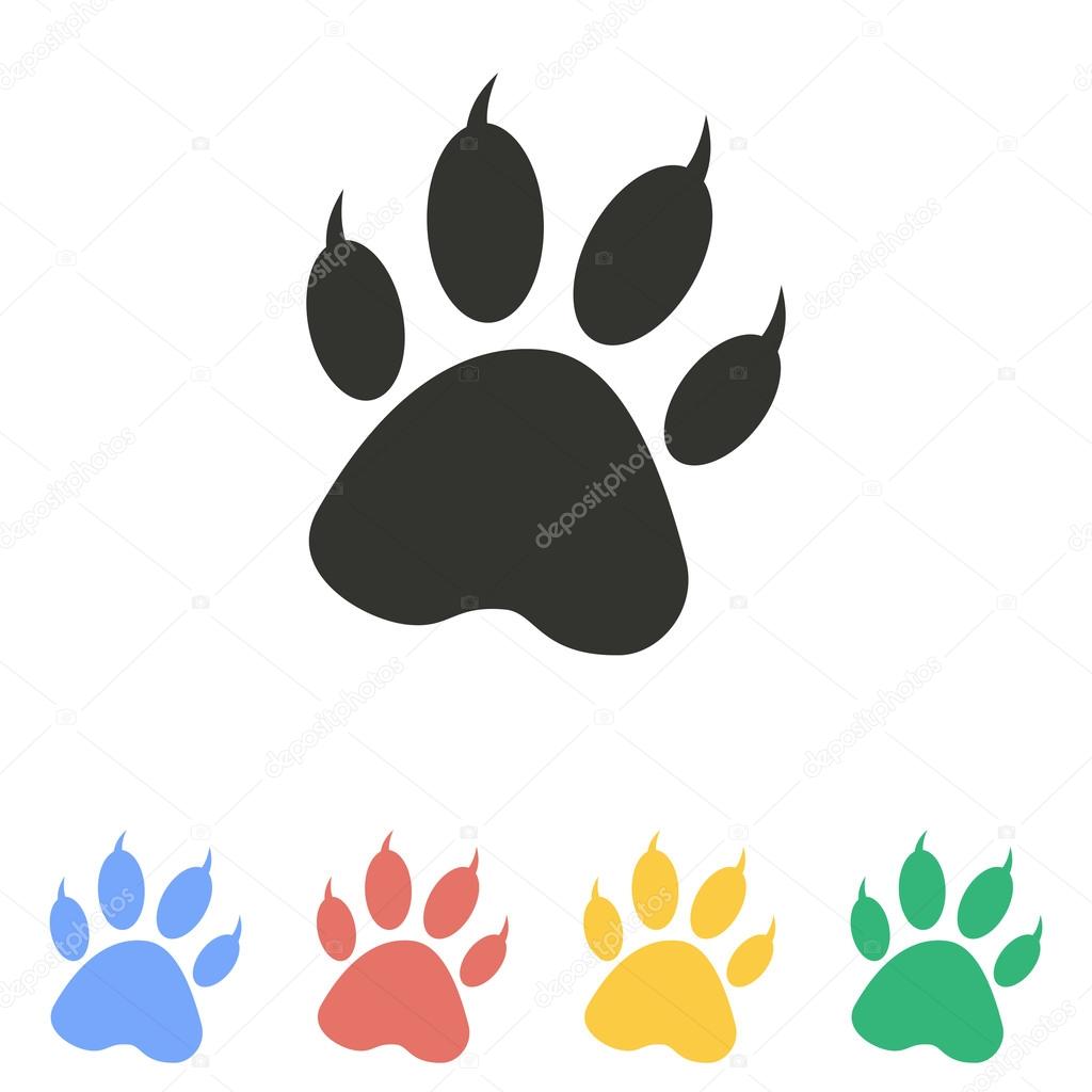 Paw  - vector icon.