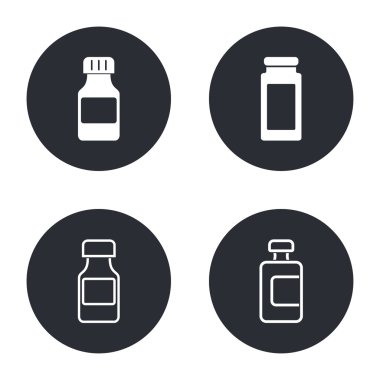 Tıp şişe Icons set.