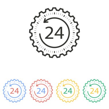 24 saat hizmet - vektör simgesi.