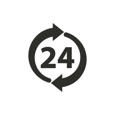 24 saat hizmet - vektör simgesi.