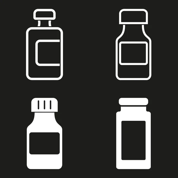 Medizin Flasche Symbole gesetzt. — Stockvektor