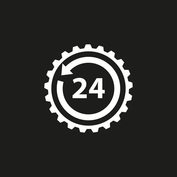 24 horas de servicio - icono de vector . — Vector de stock