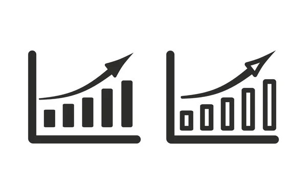 Gráfico en crecimiento - icono de vector . — Archivo Imágenes Vectoriales