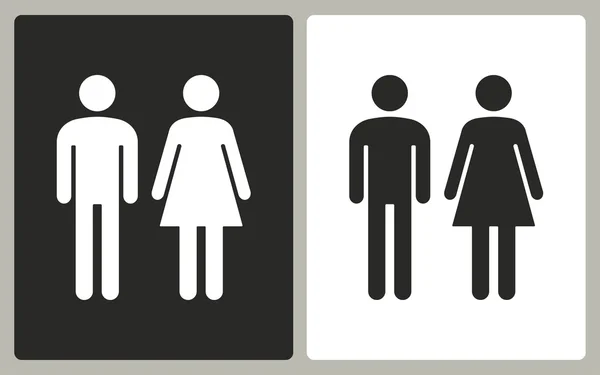 Man en vrouw toilet - vector pictogram. — Stockvector