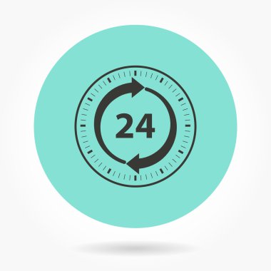 24 saat hizmet - vektör simgesi.