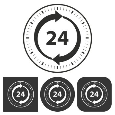 24 saat hizmet - vektör simgesi.