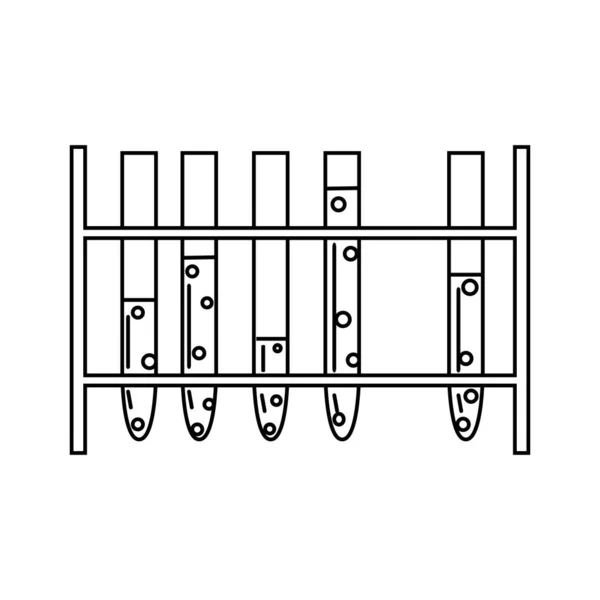 Équipement Laboratoire Médical Support Avec Éprouvette Illustration Vectorielle Solitaire Contour — Image vectorielle