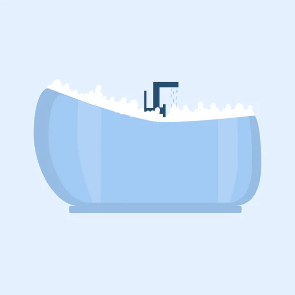 Bañera Con Burbujas Espuma Dentro Interior Del Baño Ilustración Vectorial — Vector de stock