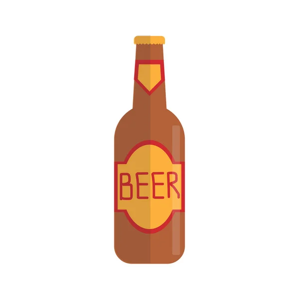 Traditional beer bottle for super bowl party, flat illustration — Stock Vector