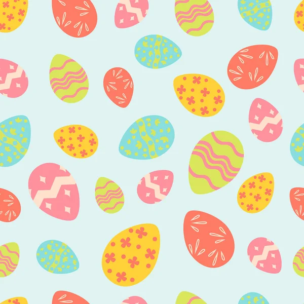 Бесшовный Рисунок Пасхи Различными Яйцами Перфект Праздничного Оформления Поздравительные Открытки — стоковый вектор