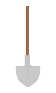 Bahçe alet küreği, beyaz arka planda izole edilmiş. Vektör çizgi film illüstrasyonu