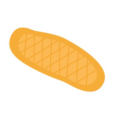 Geleneksel Türk Ramazanı Pide. Vektör düz çizim. Beyaz bir arkaplanda izole edilmiş.