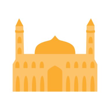 Cami silueti simgesi. Beyaz bir arka planda izole edilmiş. Düz vektör illüstrasyonu.