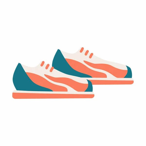 Trendy sneakers. Fashionable women shoes. Vector flat illustration, isolated on a white — Stock Vector