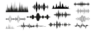 Realistic sound waves set collection clipart
