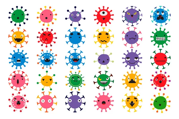 Coronavirus Doodle Print Set — Stockvektor