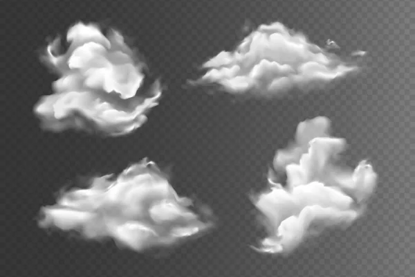 Nubes realistas del cielo conjunto — Vector de stock