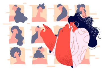 Güzellik, moda ve çevrimiçi teknoloji kavramı