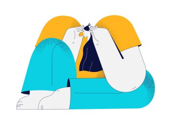 Depresyon, baş ağrısı, üzüntü konsepti