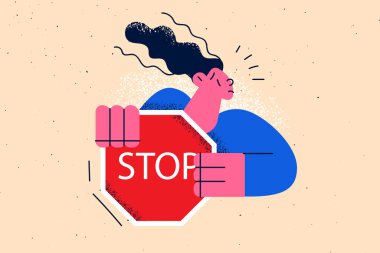 Stop sign, refusal, warning concept