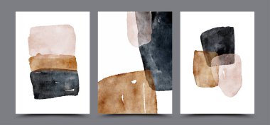 İskandinav suluboya, soyut duvar resmi posteri.