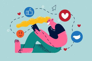 Online communication, internet media concept