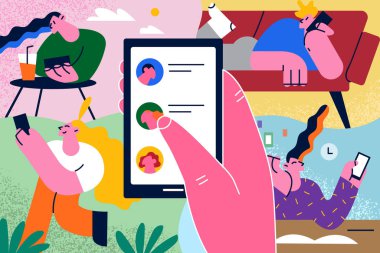 Sharing news online in social media concept