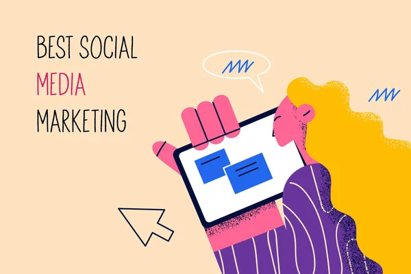 Miglior concetto di social media marketing — Vettoriale Stock