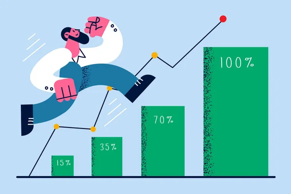 Desarrollo y éxito en el concepto empresarial — Vector de stock