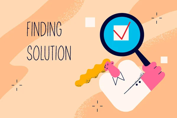Finding solution in business concept — Stock Vector