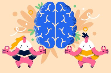 Meditasyon, uyum, beyin sağlığı konsepti.