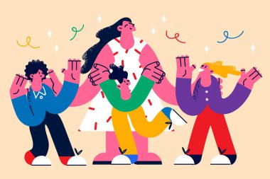 Çocuk konsepti olan öğretmen ve anne