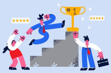 İş başarısı, başarı ve liderlik kavramı.