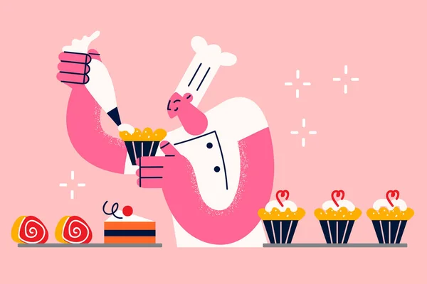 Tatlı pişirme ve kek konsepti — Stok Vektör