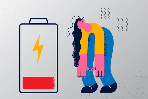 Low energy and tiredness concept. — Stock Illustration Low energy and tiredness concept. Vector Graphics