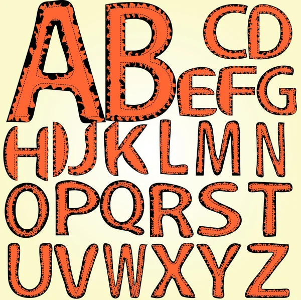 Alphabet vectoriel avec bords déchirés . — Image vectorielle