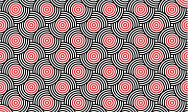 Kusursuz Geometrik yanılsama Şablonu kırmızı ve siyah renkli