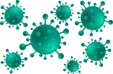 Soyut virüs enfeksiyonunun 3 boyutlu çizimi covid 19, grip, H1N1 ve diğer virüslere neden oluyor. Virüsün düzenlenebilir soyut dijital çizimi.
