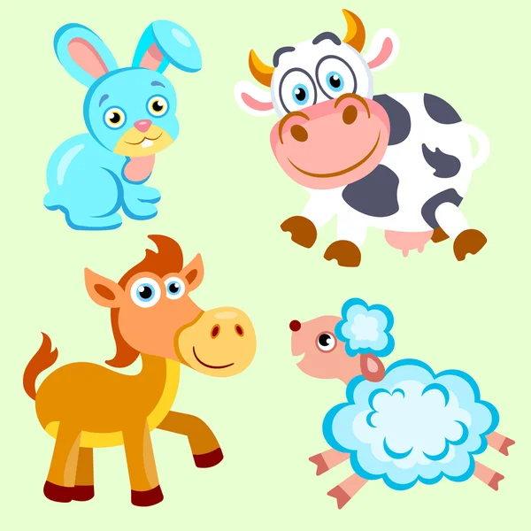 Illustration of farm animals — Stock Vector