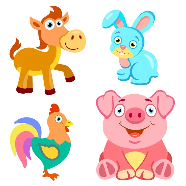 Illustration of farm animals — Stock Vector