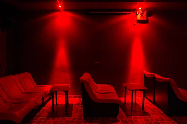 Immagine Dell Interno Del Bar Strip Club Luci Neon — Foto Stock