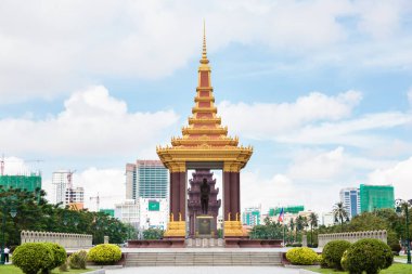 Phnom Penh, Phnom Penh / Kamboçya - 23 Eylül 2016: Norodom Bulvarı görüntüleri. Phnom Penh 'deki bulvarın detayları. Krallarının anısına..