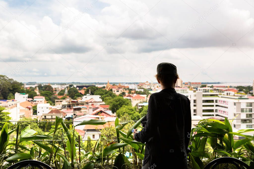  Image of Phnom Penh city. Tourist staring city in Cambodia.
