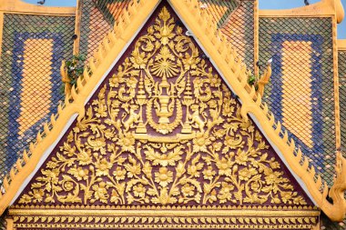 Phnom Penh, Phnom Penh / Peru - 23 Eylül 2016: Kamboçya 'nın Kral Sarayı' ndaki detaylar. Mimarinin ayrıntıları.