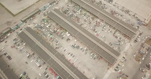 Aerial Video Drone Producer Market Mercado Mayorista Lima Distribution Terminal — Stock Video