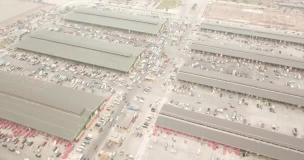 Luchtvideo Met Drone Producentenmarkt Mercado Mayorista Lima Distributie Terminal Voor — Stockvideo